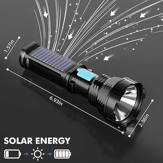 Solar/Rechargeable LED Flashlights