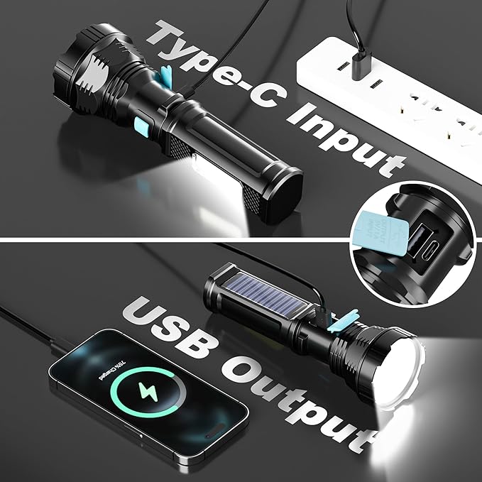 Solar/Rechargeable LED Flashlights