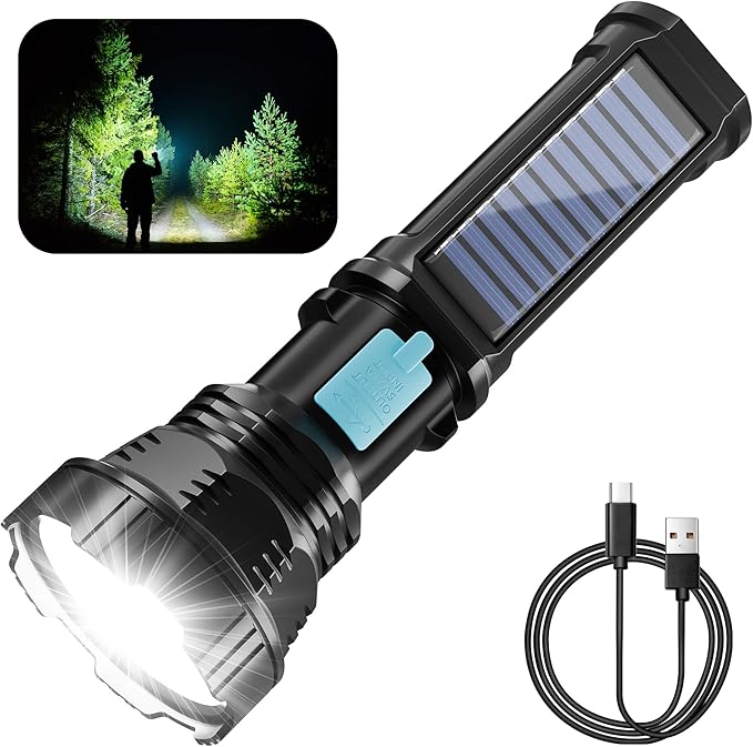 Solar/Rechargeable LED Flashlights