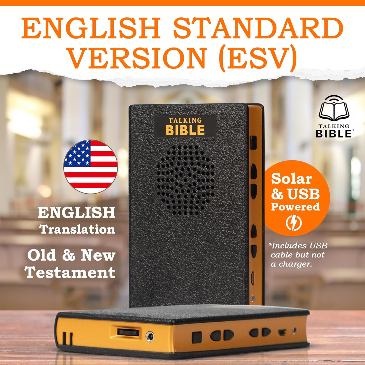 Electronic Holy Bible Audio Player in English for Seniors, Kids and The Blind,