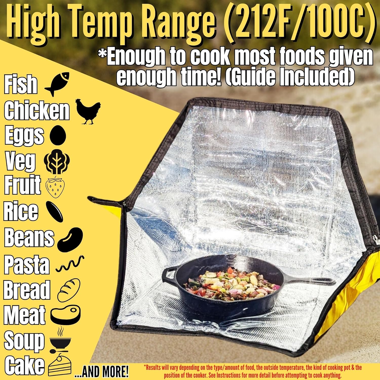 Premium Solar Oven, Portable Outdoor Solar Cooker & Camping Oven