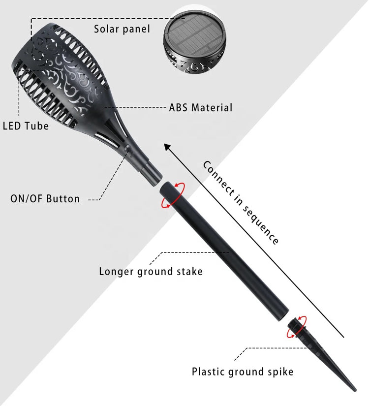 Solar Flame LED Light | Pathway Garden Light