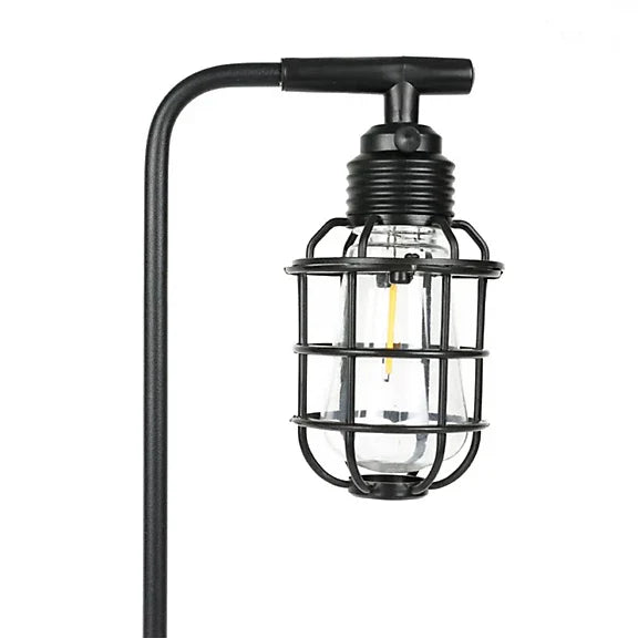 Solar Vintage Cage Light Stake