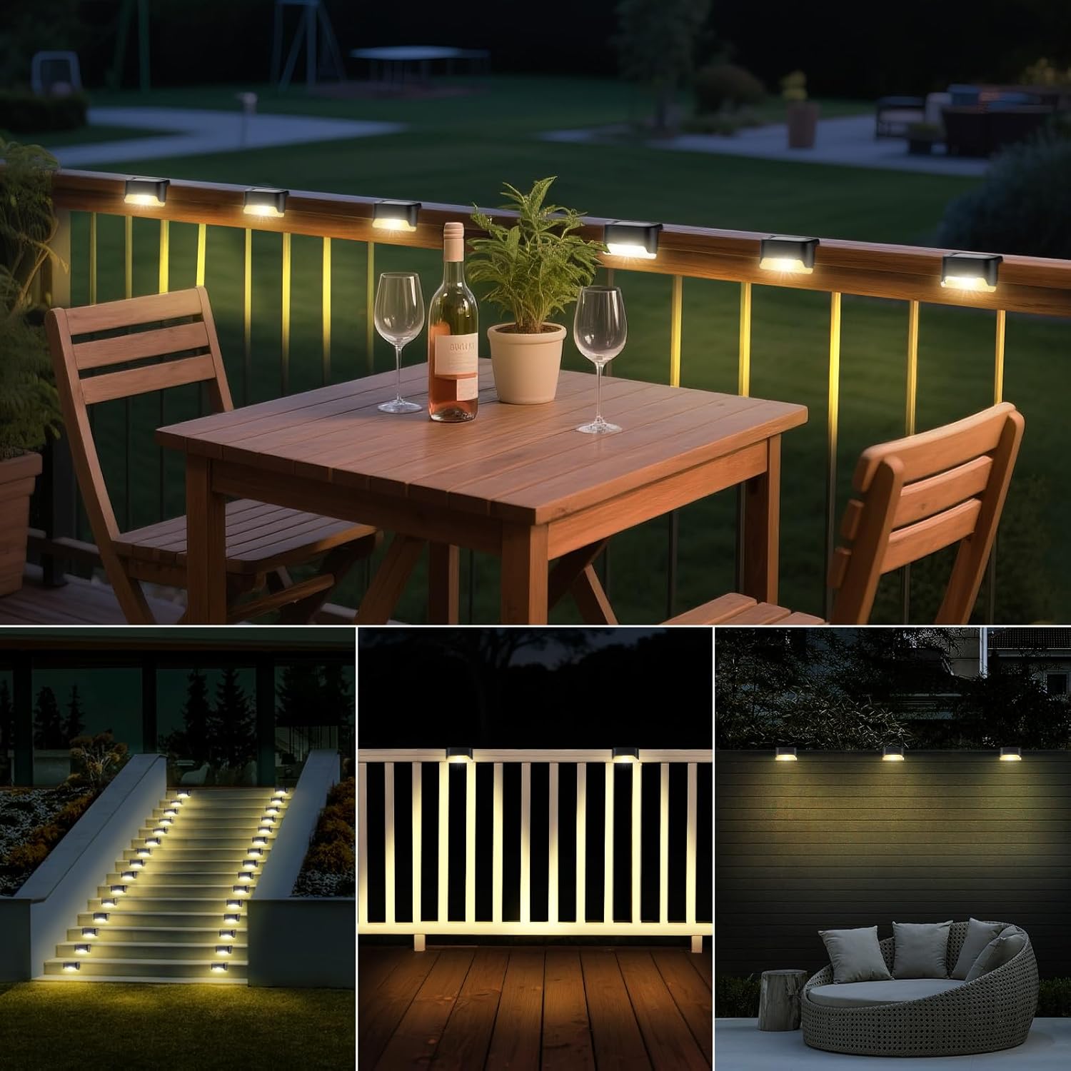 US’s #1 Rated Waterproof Solar Deck, Stair, Wall, Balcony, Garden Light
