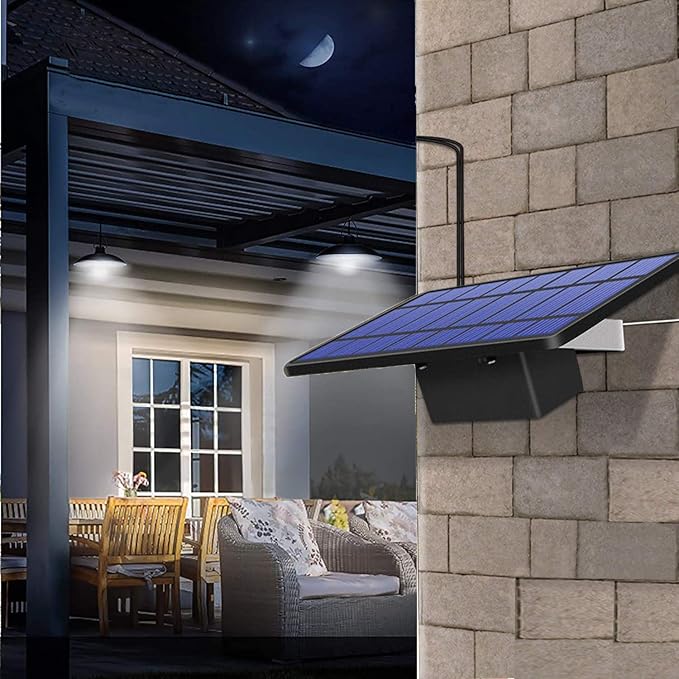 Solar Pendant Lights Upgraded Double Bulb Lights I
