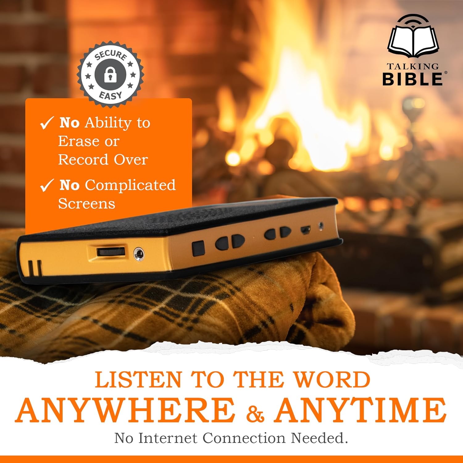 Electronic Holy Bible Audio Player in English for Seniors, Kids and The Blind,