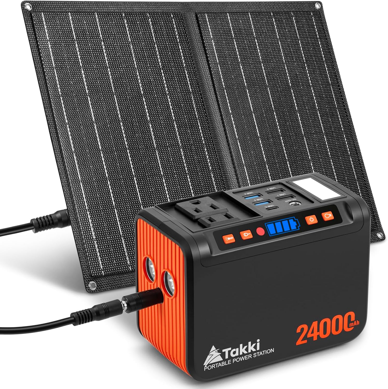 120W Peak Solar Generator Portable Power Station with 21W Panels,
