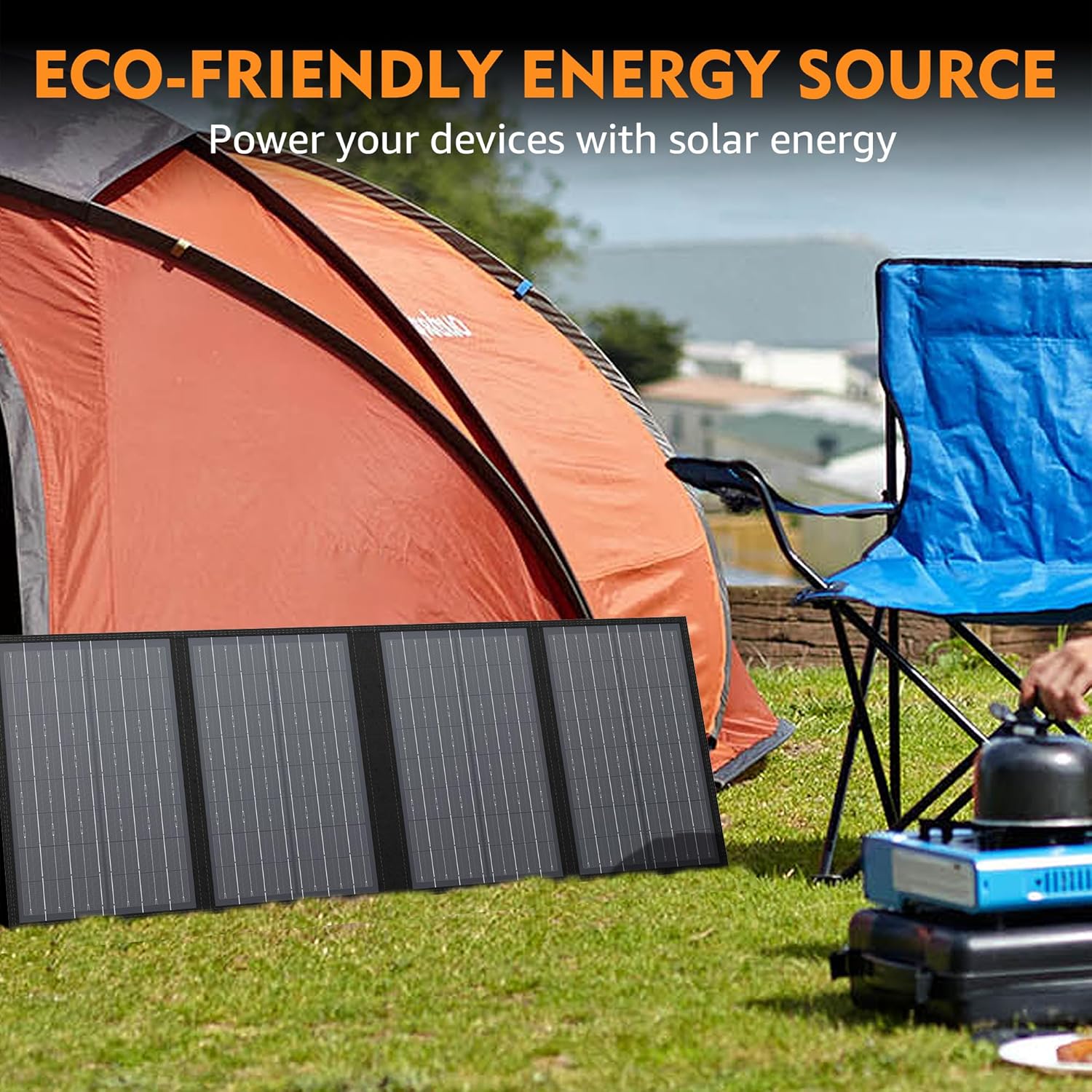 Foldable Solar Panel Charger 60W with 18V DC Output (11 Connectors)