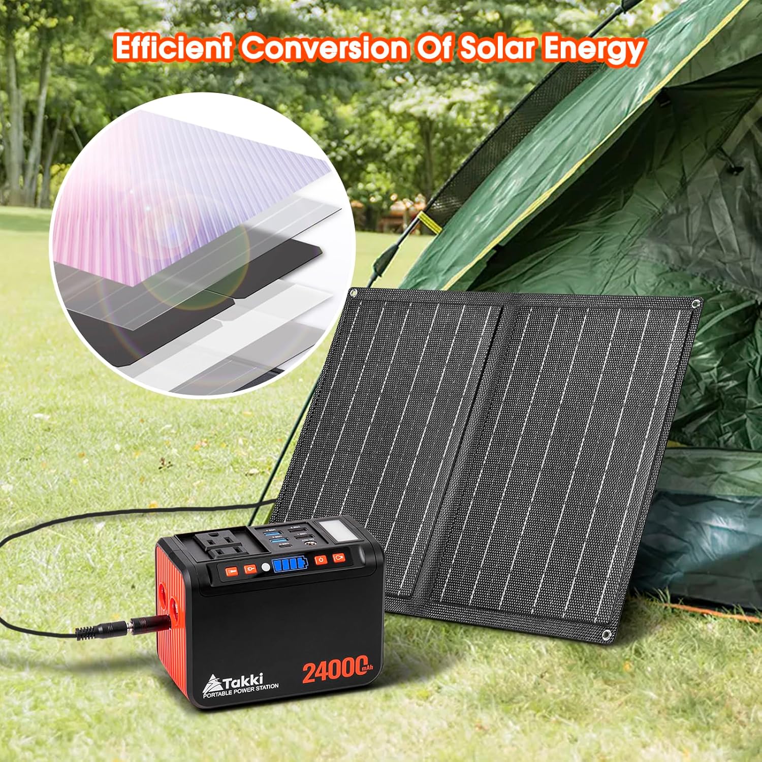 120W Peak Solar Generator Portable Power Station with 21W Panels,