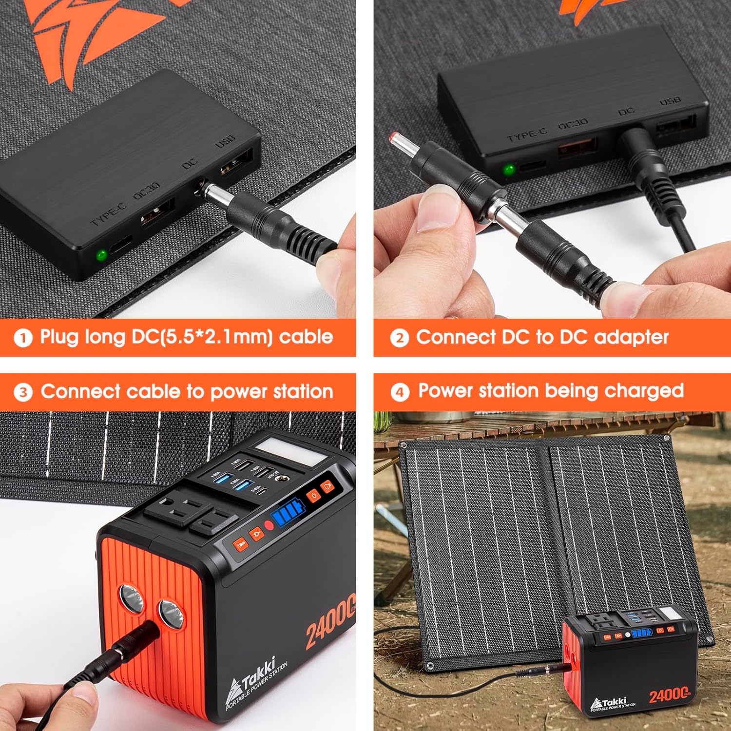 120W Peak Solar Generator Portable Power Station with 21W Panels,
