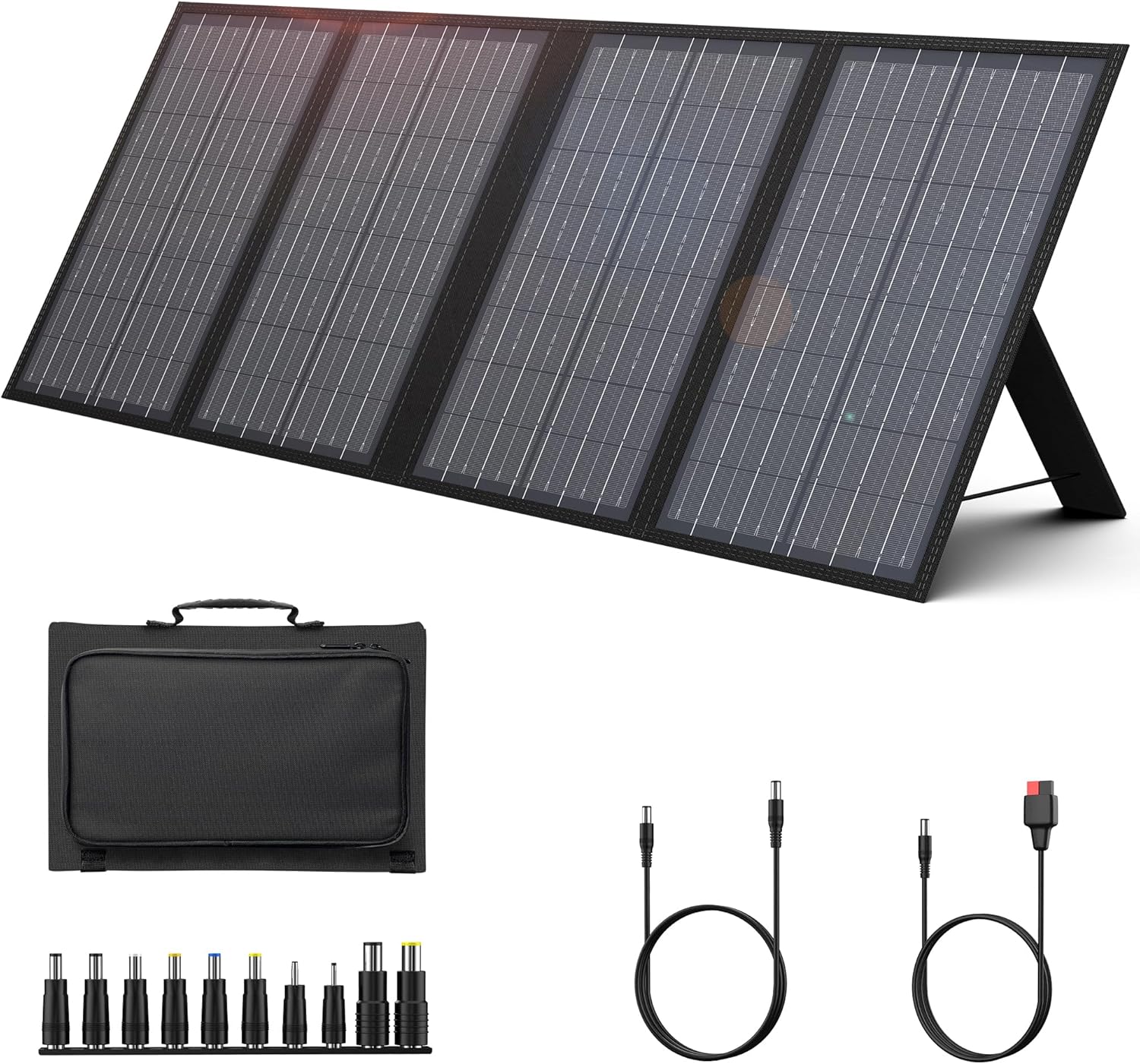 Foldable Solar Panel Charger 60W with 18V DC Output (11 Connectors)