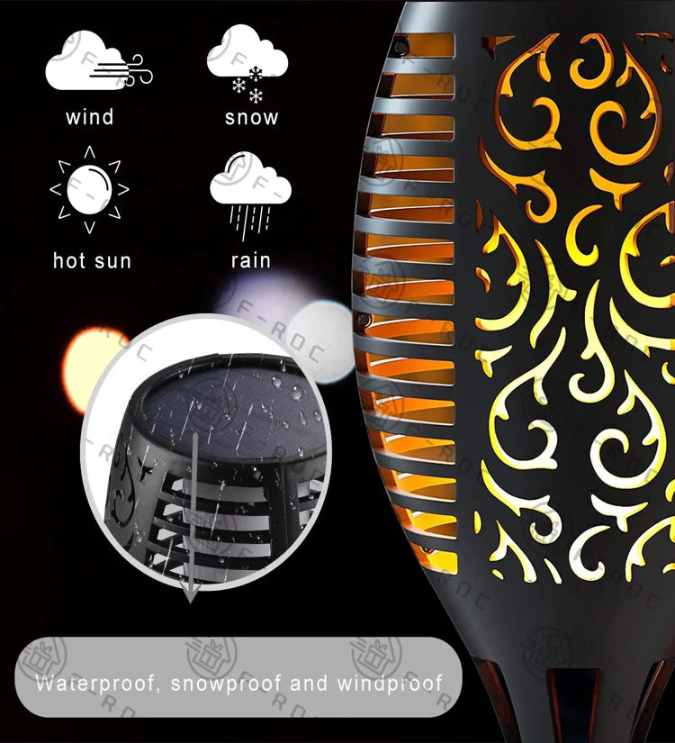 Solar Flame LED Light | Pathway Garden Light